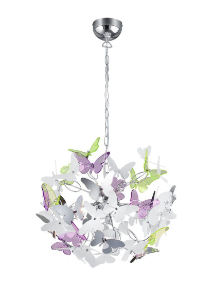 Lampa wisząca srebrno-wielokolorowy BUTTERFLY 4xG9x28W wym: 150x50x50 cm RL 852756