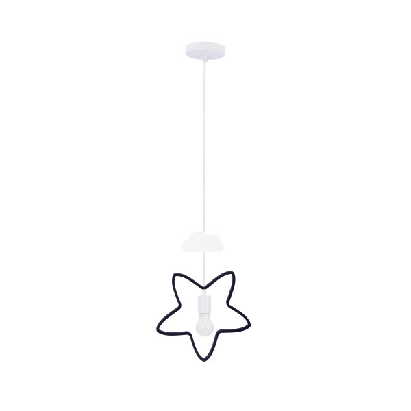 Lampa wisząca Star gwiazdka i chmurka biało-czarna 1xE27x20W IP20 Candellux 989761