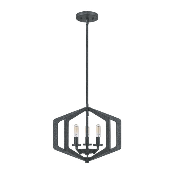 Lampa wisząca stara czerń Vanguard 3xE14x40W Quoizel 849168