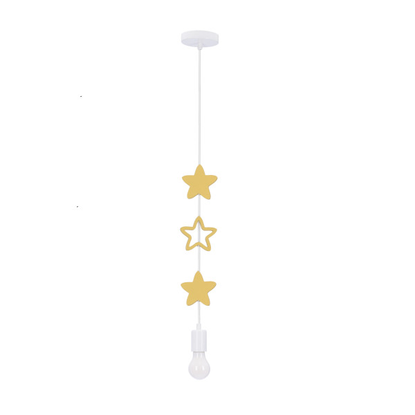 Lampa wisząca Stars gwiazdki biało-żółta 1xE27x20W IP20 Candellux 989723