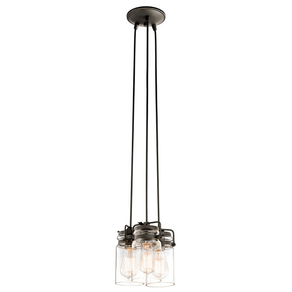 Lampa wisząca stary brąz Brinley 3xE27x60W wym: 287x21,6x21,6 cm Kichler 849153