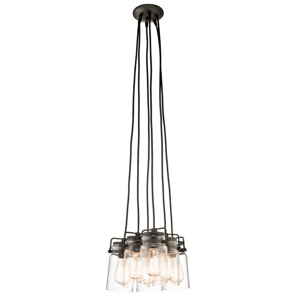 Lampa wisząca stary brąz Brinley 6xE27x60W wym: 287x30,5x30,5 cm Kichler 849714