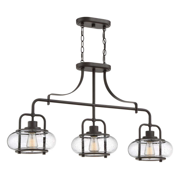 Lampa wisząca stary brąz Trilogy 3xE27x60W wym: 186,4x96,5x25,4 cm Quoizel 849186