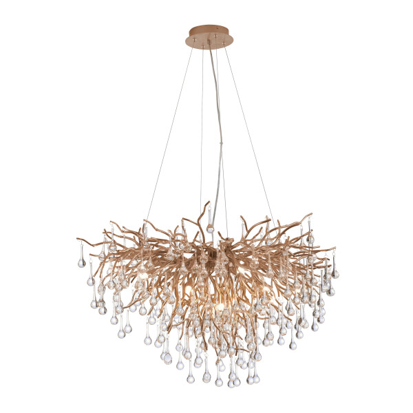 Lampa wisząca stary mosiądz-przezroczysty ICICLE 10xG9x40W Paul Neuhaus 850289