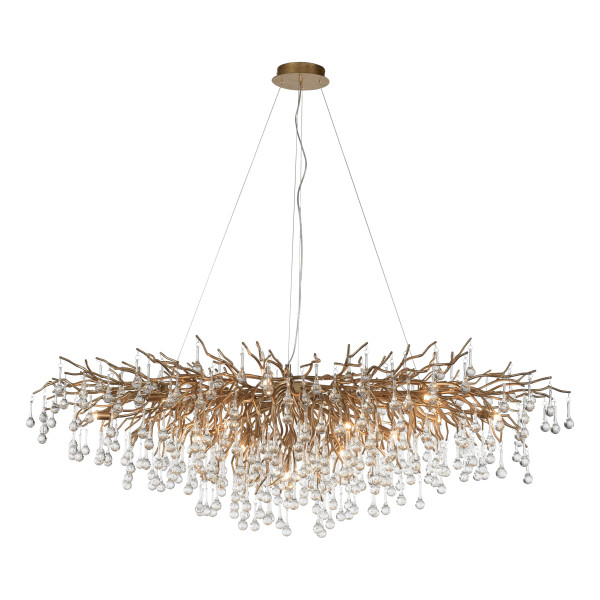 Lampa wisząca stary mosiądz-przezroczysty ICICLE 15xG9x40W Paul Neuhaus 850440