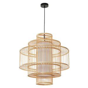 Lampa wisząca Stela rattanowa beżowa 656574 Lampa wisząca Stela rattanowa beżowa 656574