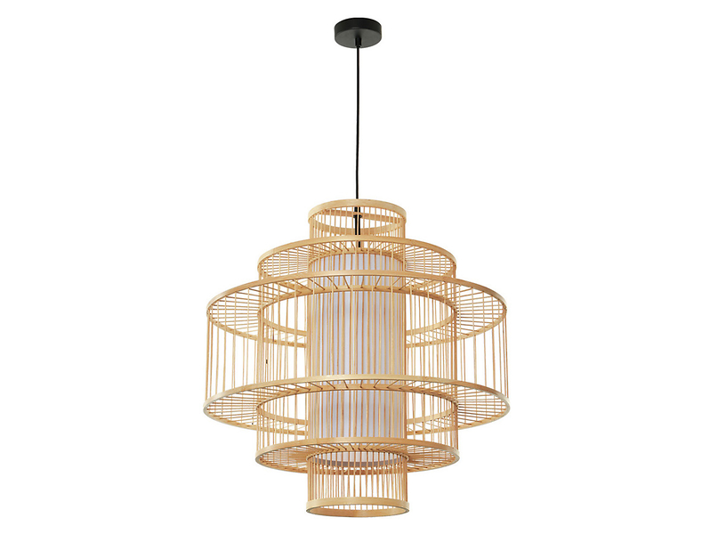 Lampa wisząca Stela rattanowa beżowa 656574