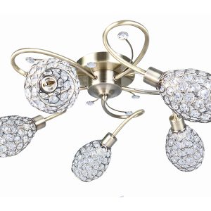 Lampa wisząca Stella 5-punktowa stalowa złota 190828 Lampa wisząca Stella 5-punktowa stalowa złota 190828