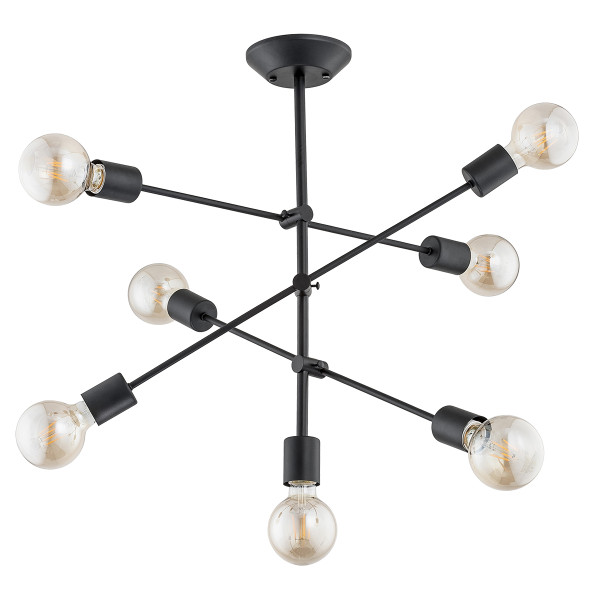 Lampa wisząca STEP regulowane sticki czarna 7xE27x15W IP20 Alfa 1030193