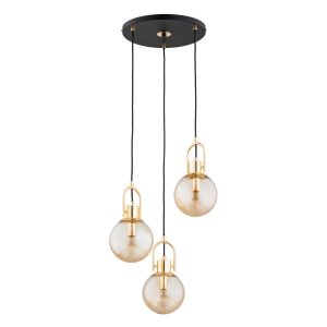 Lampa wisząca STORM czarno-bursztynowy-złota 3xE14x10W IP20 Alfa 986305 Lampa wisząca STORM czarno-bursztynowy-złota 3xE14x10W IP20 Alfa 986305