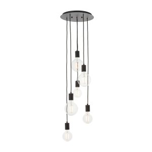 Lampa wisząca STUDIO czarna 6xE27x20W wym:82,2x34x34cm IP20 Endon 988668 Lampa wisząca STUDIO czarna 6xE27x20W wym:82,2x34x34cm IP20 Endon 988668