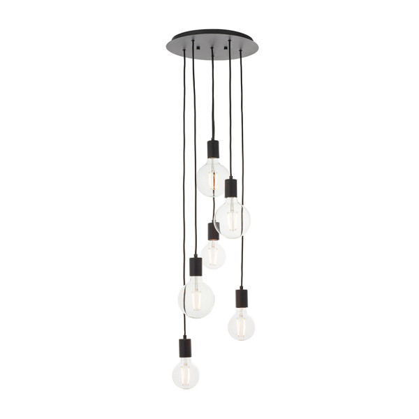 Lampa wisząca STUDIO czarna 6xE27x20W wym:82,2x34x34cm IP20 Endon 988668