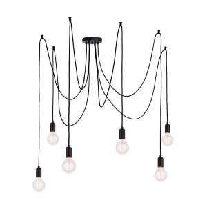 Lampa wisząca STUDIO pająk czarna matowa 6xE27x40W IP20 Endon 988608 Lampa wisząca STUDIO pająk czarna matowa 6xE27x40W IP20 Endon 988608