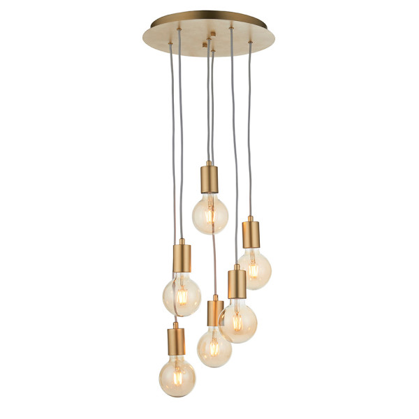 Lampa wisząca STUDIO złota 6xE27x20W wym:82,2x34x34cm IP20 Endon 988603