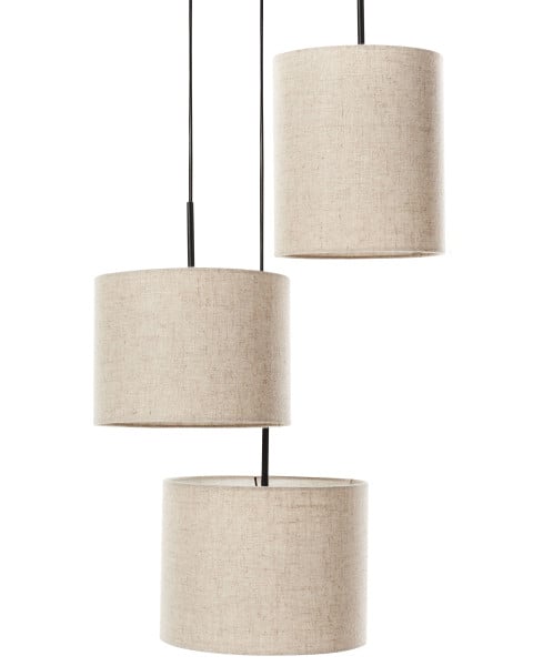 Lampa wisząca sufitowa 3-punktowa jasnobeżowa 536882