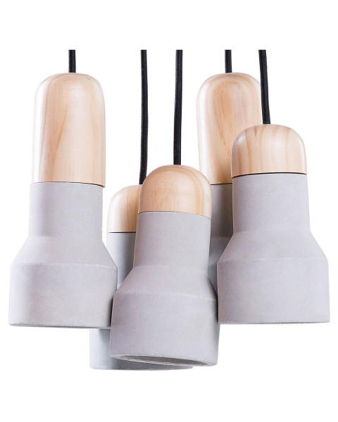 Lampa wisząca sufitowa beton 5 kloszy szara 60808