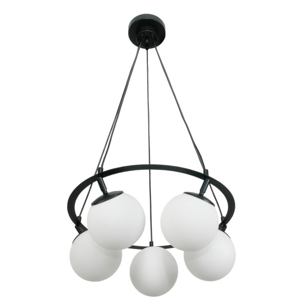 Lampa wisząca sufitowa EDYLIT białe klosze loft LED 5xE14 ANKOR 15-360 1005233