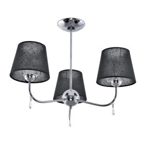Lampa wisząca sufitowa EDYLIT chrom czarny abażur 3xE27 BRIGIT NEGRO 11-242 1048934 Lampa wisząca sufitowa EDYLIT chrom czarny abażur 3xE27 BRIGIT NEGRO 11-242 1048934