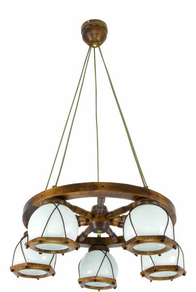 Lampa wisząca sufitowa EDYLIT drewniana rustykalna 5xE27 RETRO 2-020/5 1005242