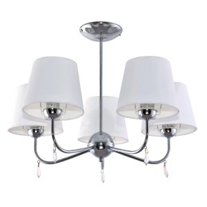Lampa wisząca sufitowa EDYLIT glamour chrom 5xE27 BRIGIT BIANCO 11-230 1048985 Lampa wisząca sufitowa EDYLIT glamour chrom 5xE27 BRIGIT BIANCO 11-230 1048985