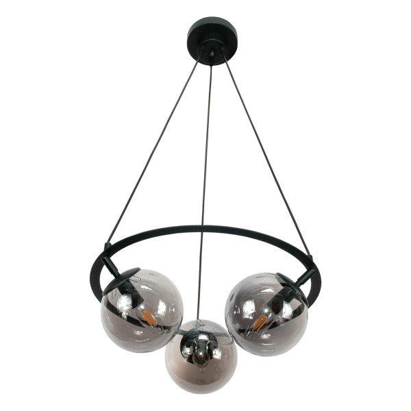 Lampa wisząca sufitowa EDYLIT grafitowe klosze loft LED 3xE14 ANKOR 15-372 1005234