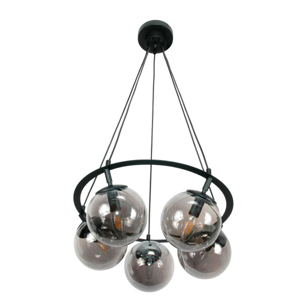 Lampa wisząca sufitowa EDYLIT grafitowe klosze loft LED 5xE14 ANKOR 15-370 1005213