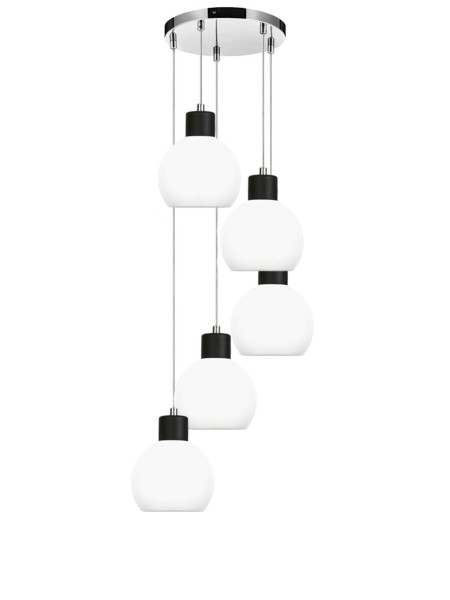 Lampa wisząca sufitowa EDYLIT kaskada chrom glamour LED 5xE27 MOKA 14-130 1005236