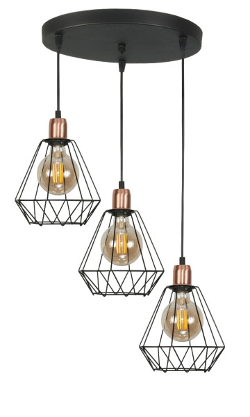 Lampa wisząca sufitowa EDYLIT kaskada loft koszyki LED 3xE27 SALEN 14-578 1005222