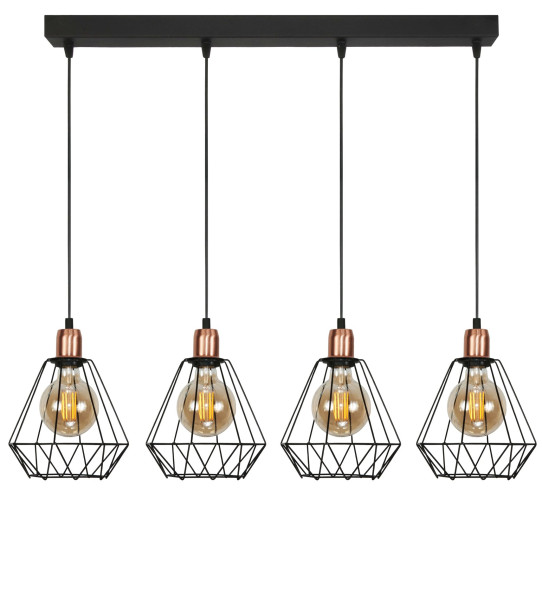 Lampa wisząca sufitowa EDYLIT loft druciane klosze 4xE27 TARIS 14-501 1048929