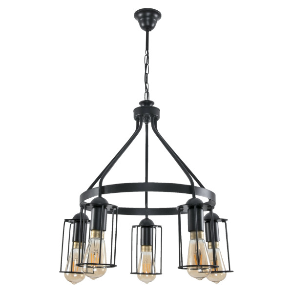 Lampa wisząca sufitowa EDYLIT loft druciane klosze 5xE27 HAVEL 11-510 1048798