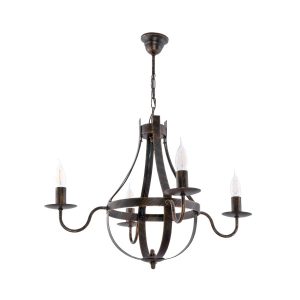 Lampa wisząca sufitowa EDYLIT retro do salonu LED 4xE14 ELEN NEGRO 11-361 1004383