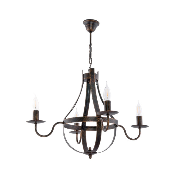 Lampa wisząca sufitowa EDYLIT retro do salonu LED 4xE14 ELEN NEGRO 11-361 1004383