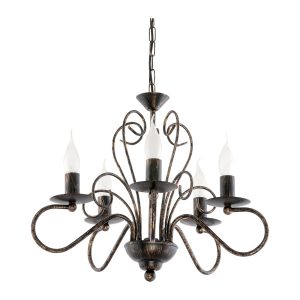 Lampa wisząca sufitowa EDYLIT retro stare złoto do salonu 5xE14 ADIS 10-590 1048959