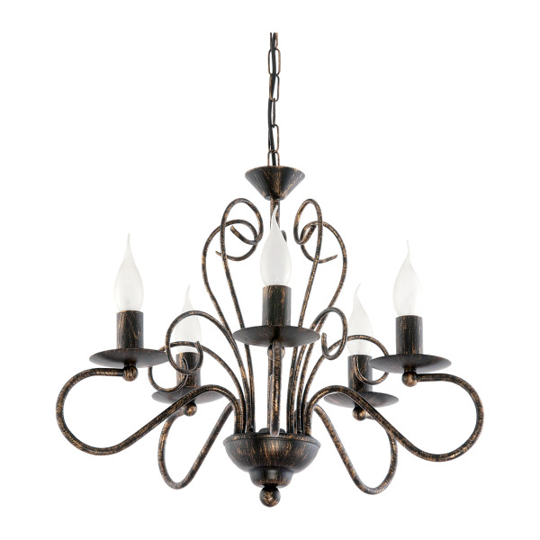 Lampa wisząca sufitowa EDYLIT retro stare złoto do salonu 5xE14 ADIS 10-590 1048959