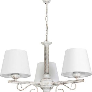 Lampa wisząca sufitowa EDYLIT vintage biały abażur retro 3xE27 METTE 9-892 1048917
