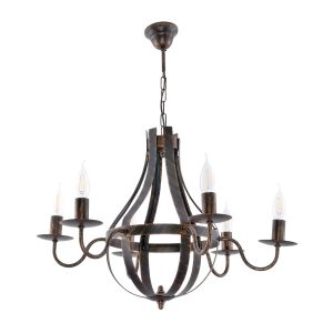Lampa wisząca sufitowa EDYLIT vintage do salonu 6xE14 ELEN NEGRO 11-360/6 1004413