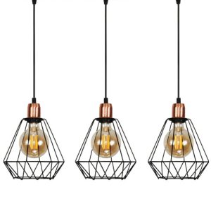 Lampa wisząca sufitowa industrialna loft czarna EDYLIT TARIS 14-502 1005199