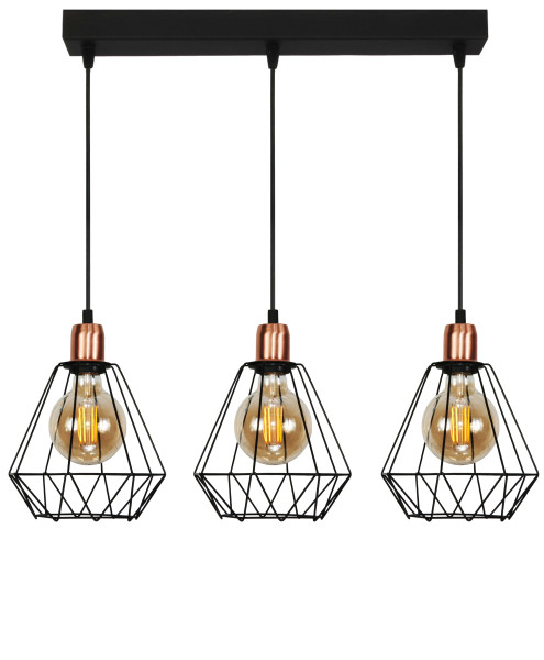 Lampa wisząca sufitowa industrialna loft czarna EDYLIT TARIS 14-502 1005199