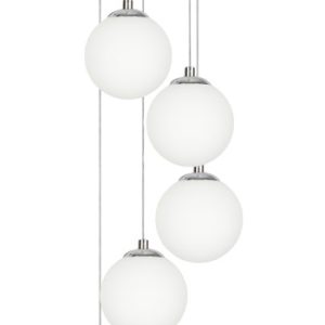 Lampa wisząca sufitowa kaskada LED chrom białe kule 5xE14 LEPE 13-570 1048844