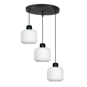 Lampa wisząca sufitowa kaskada LED czarna loft 3xE27 BEKA BIANCO 14-962 1030091