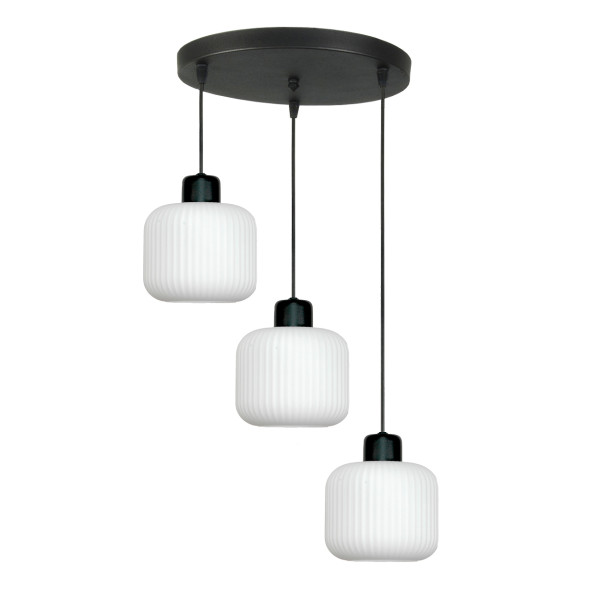 Lampa wisząca sufitowa kaskada LED czarna loft 3xE27 BEKA BIANCO 14-962 1030091