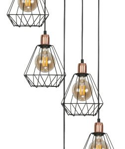 Lampa wisząca sufitowa LED druciane klosze loft EDYLIT 5xE27 SALEN 14-579 1005197 Lampa wisząca sufitowa LED druciane klosze loft EDYLIT 5xE27 SALEN 14-579 1005197