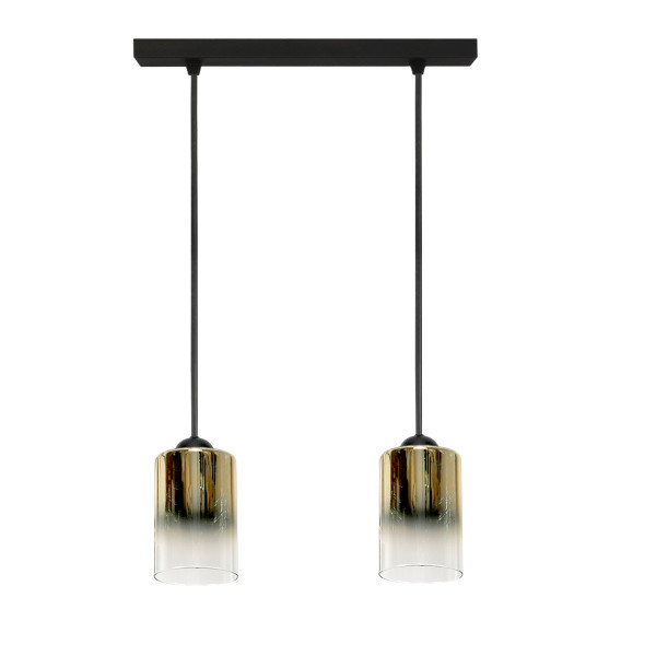 Lampa wisząca sufitowa listwa EDYLIT klosz transparent 2xE27 FIORD 15-538 1005209