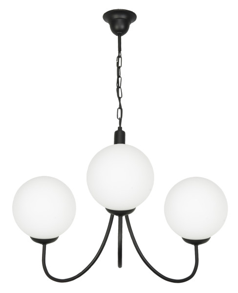 Lampa wisząca sufitowa loft czarna białe kule EDYLIT 3xE14 DODA 14-892 1048979