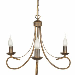 Lampa wisząca sufitowa loft EDYLIT stare złoto do salonu 3xE14 ALFA 292 1048840 Lampa wisząca sufitowa loft EDYLIT stare złoto do salonu 3xE14 ALFA 292 1048840