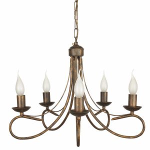 Lampa wisząca sufitowa loft EDYLIT stare złoto do salonu 5xE14 ALFA 290 1048908 Lampa wisząca sufitowa loft EDYLIT stare złoto do salonu 5xE14 ALFA 290 1048908
