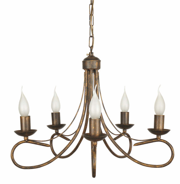 Lampa wisząca sufitowa loft EDYLIT stare złoto do salonu 5xE14 ALFA 290 1048908