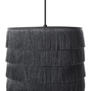 Lampa wisząca sufitowa materiałowy klosz czarna 536873 Lampa wisząca sufitowa materiałowy klosz czarna 536873