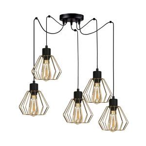 Lampa wisząca sufitowa pająk druciane klosze loft EDYLIT 5xE27 MARIS 14-329 1005229 Lampa wisząca sufitowa pająk druciane klosze loft EDYLIT 5xE27 MARIS 14-329 1005229