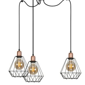 Lampa wisząca sufitowa pająk EDYLIT druciane klosze loft 3xE27 SALEN 14-572 1005241 Lampa wisząca sufitowa pająk EDYLIT druciane klosze loft 3xE27 SALEN 14-572 1005241